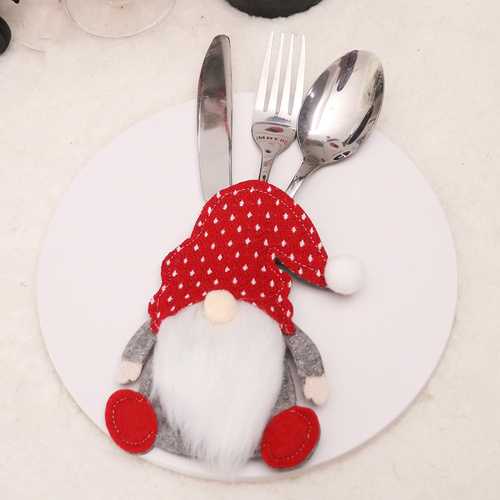 Christmas Gnome Cutlery Holder - Festive Silverware Bag for Holiday Table Decor 10 pieses - Main Image