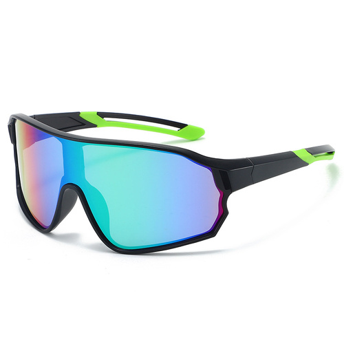 Fashionable Sports Sunglasses with Colorful Mirror Lenses - UV400 Protection for Cycling & Outdoor Activities  BLACK - Main Image