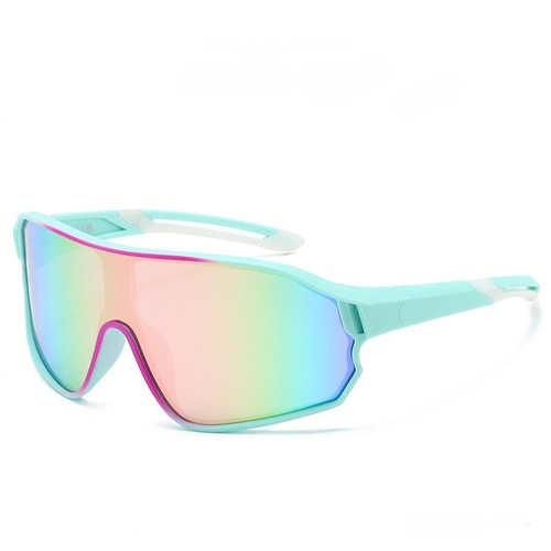 Fashionable Sports Sunglasses with Colorful Mirror Lenses - UV400 Protection for Cycling & Outdoor Activities  green - Main Image