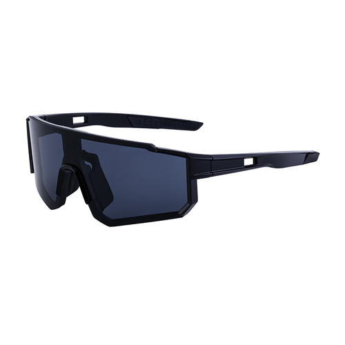 Black Frame Sports Sunglasses with Dark Polarized Lens | UV400 Protection & Sleek Design - Main Image