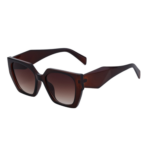 Bold Oversized Brown Frame Sunglasses | UV400 Designer Fashion Shades - Main Image
