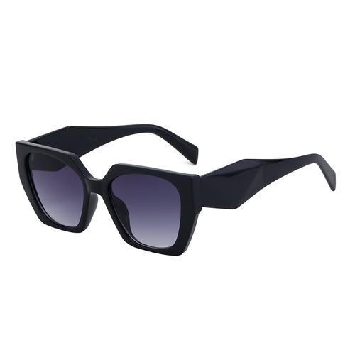 Bold Oversized Black Frame Grey Lens Sunglasses | UV400 Designer Fashion Shades - Main Image