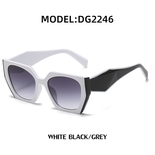 Bold Oversized White Black Frame Grey Lens Sunglasses | UV400 Designer Fashion Shades - Main Image