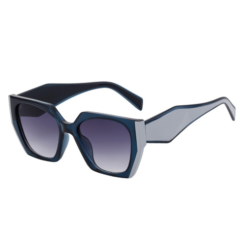 Bold Oversized Blue Frame Sunglasses | UV400 Designer Fashion Shades - Main Image