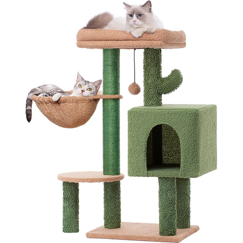 Cactus Cat Tree with Condo and Hammock - Main Image