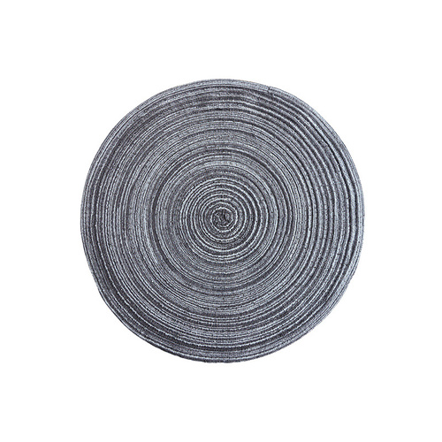 Round Woven Placemats -Colorful Braided Table Mats for Dining & Home Decor 11cm 10pcs grey - Main Image