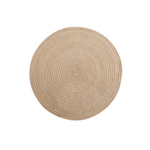 Round Woven Placemats -Colorful Braided Table Mats for Dining & Home Decor 18cm 10pcs khahi - Main Image