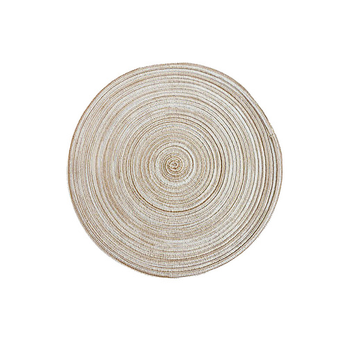 Round Woven Placemats -Colorful Braided Table Mats for Dining & Home Decor 18cm 10pcs beige - Main Image