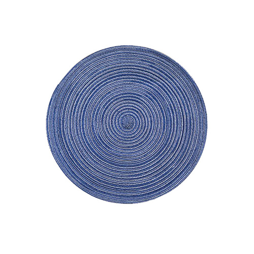 Round Woven Placemats -Colorful Braided Table Mats for Dining & Home Decor 30cm 10pcs Blue - Main Image