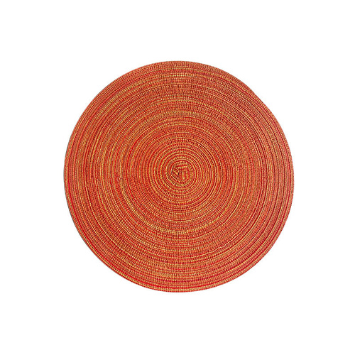 Round Woven Placemats -Colorful Braided Table Mats for Dining & Home Decor 30cm 10pcs orange - Main Image