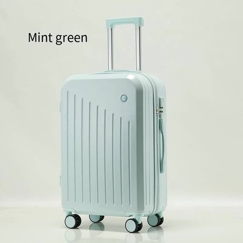 Smart Carry-On Luggage with Cup Holder & USB Charging Port - Mint green Color Spinner Suitcase for Travel Convenience  24 inch - Main Image