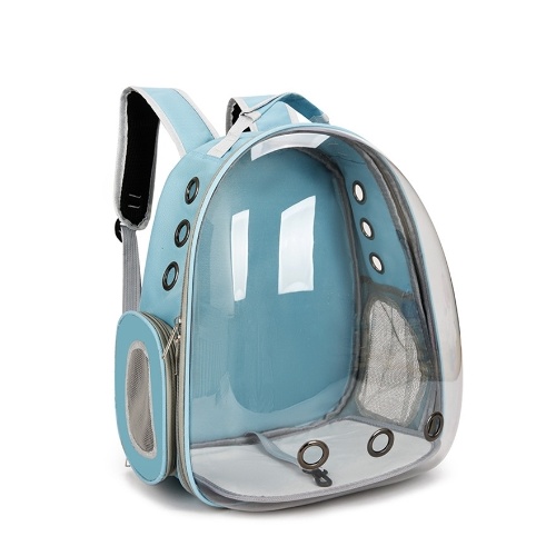 Light Blue Pet Carrier Backpack with Transparent Window 33*18*42cm - Main Image