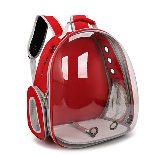 Red Pet Carrier Backpack with Transparent Window 33*18*42cm - Main Image
