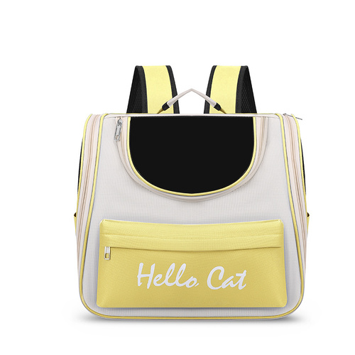 Yellow Transparent Pet Carrier Backpack for Cats and Small Dogs - Main Image