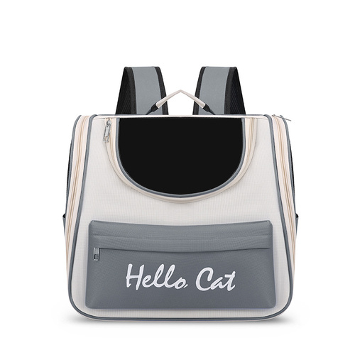 Grey Transparent Pet Carrier Backpack for Cats and Small Dogs - Main Image