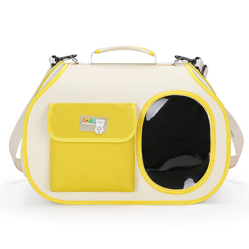 Yellow Colors Pet Carrier Backpack, Breathable Cat Carrier Backpack with Transparent Window, Airline Approved Dog Backpack Carrier for Small Dogs and  - Main Image