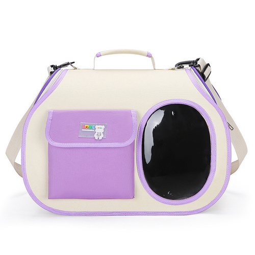 Purple Colors Pet Carrier Backpack, Breathable Cat Carrier Backpack with Transparent Window, Airline Approved Dog Backpack Carrier for Small Dogs and  - Main Image