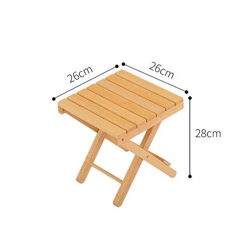 Outdoor folding single stool-log color - Main Image