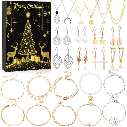 Elegant Jewelry Advent Calendar - Necklaces, Earrings, and Bracelets Gift Set - Main Image