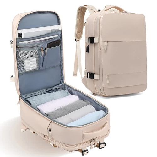 Multi-Compartment Travel Backpack with Shoe Storage and Wet-Dry Separation (Apricot)31cm(L)*17cm(W)*42cm(H) - Main Image