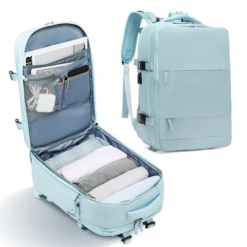 Multi-Compartment Travel Backpack with Shoe Storage and Wet-Dry Separation (Light Blue)31cm(L)*17cm(W)*42cm(H) - Main Image