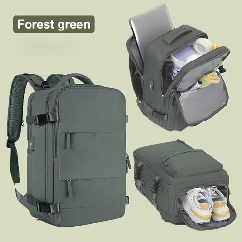 Multi-Compartment Travel Backpack with Shoe Storage and Wet-Dry Separation (Forest Green)31cm(L)*17cm(W)*42cm(H) - Main Image