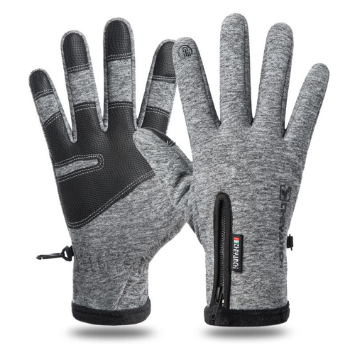 Touchscreen Winter Gloves|Waterproof, Windproof Thermal Gloves for Men Q9063  M size Grey - Main Image