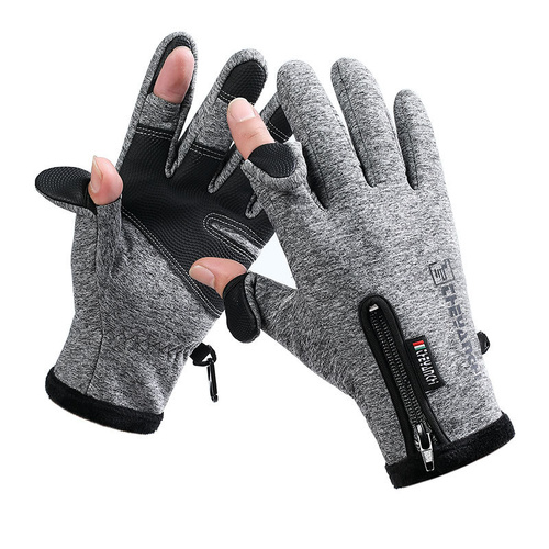 Convertible Fingerless Winter Gloves | Waterproof, Windproof Thermal Gloves with Touchscreen Compatibility Q808  L size Grey - Main Image