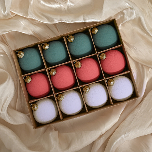Set of 12 Matte Christmas Ornaments- Pastel Colored Shatterproof Baubles for Holiday Decor (6 cm) - Main Image