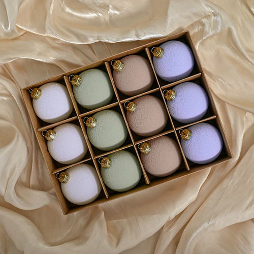 Set of 12 Matte Christmas Ornaments- Pastel Colored Shatterproof Baubles for Holiday Decor (6 cm) - Main Image
