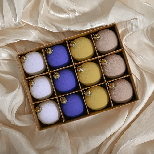 Set of 12 Matte Christmas Ornaments- Pastel Colored Shatterproof Baubles for Holiday Decor (6 cm) - Main Image