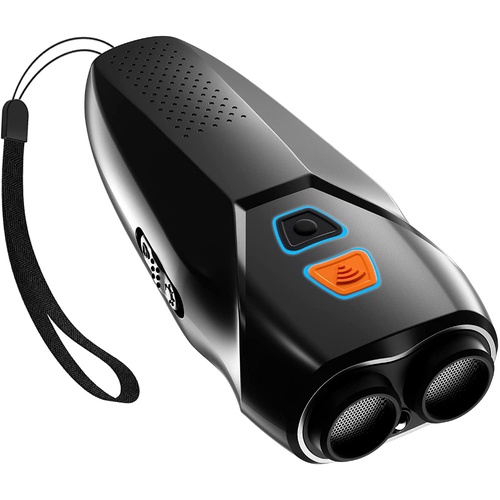 Black Handheld Ultrasonic Dog Trainer with Dual Mode | Training & Deterrent Device with LED Light - Main Image
