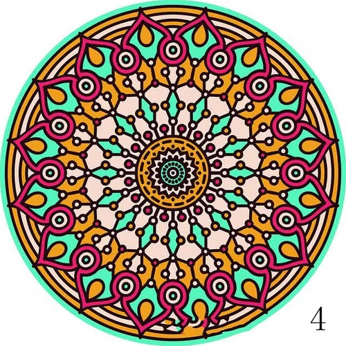 Set of 6 Mandala Ceramic Drink Coasters - Absorbent, Non-Slip Coasters for Coffee Table and Home Decor 10.4cm - Main Image