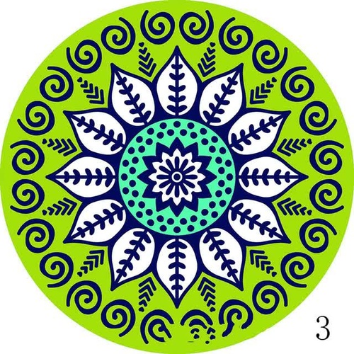 Set of 6 Mandala Ceramic Drink Coasters - Absorbent, Non-Slip Coasters for Coffee Table and Home Decor 10.4cm - Main Image