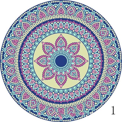 Set of 6 Mandala Ceramic Drink Coasters - Absorbent, Non-Slip Coasters for Coffee Table and Home Decor 10.4cm - Main Image