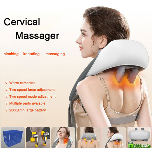 Portable Shiatsu Neck and Shoulder Massager with Heat | Rechargeable 2000mAh Battery - Main Image