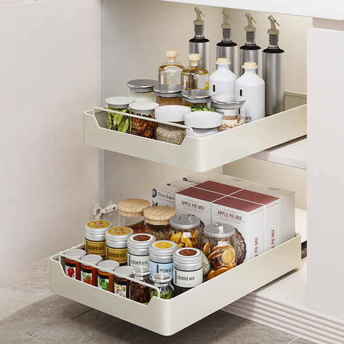 Kitchen Cabinet Pull-Out Drawer Organizer - Soft-Close, Noise-Free Design,Drawer storage box (30 width 43 depth) - Main Image