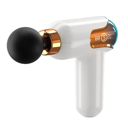 LC002 White Portable Massage Gun - Deep Tissue Muscle Massager with 4 Heads and 9 Speed Settings - Main Image