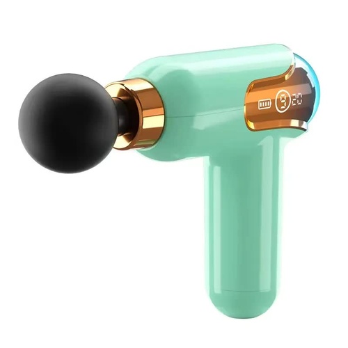 LC002 Green Portable Massage Gun - Deep Tissue Muscle Massager with 4 Heads and 9 Speed Settings - Main Image