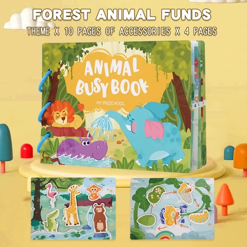 Interactive Busy Book Set - 2-pack of educational activity books for preschoolers on transport and animals - Main Image