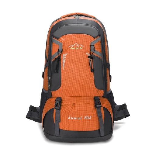 Large 60L Orange Waterproof Hiking Backpack for Travel, Camping, and Outdoor Adventures - Durable and Lightweight - Main Image