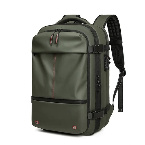 Army Green Expandable Waterproof Laptop Backpack - Fits 17-Inch Laptop, Anti-Theft Design, Travel Friendly - Main Image