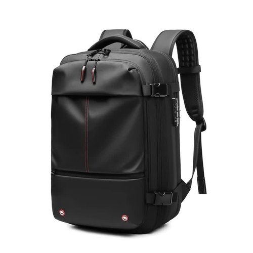 Black Expandable Waterproof Laptop Backpack - Fits 17-Inch Laptop, Anti-Theft Design, Travel Friendly - Main Image