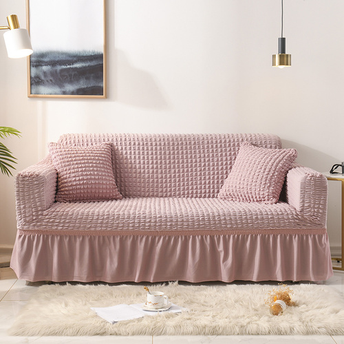 Elastic sofa cover-pink (305-360cm) - Main Image