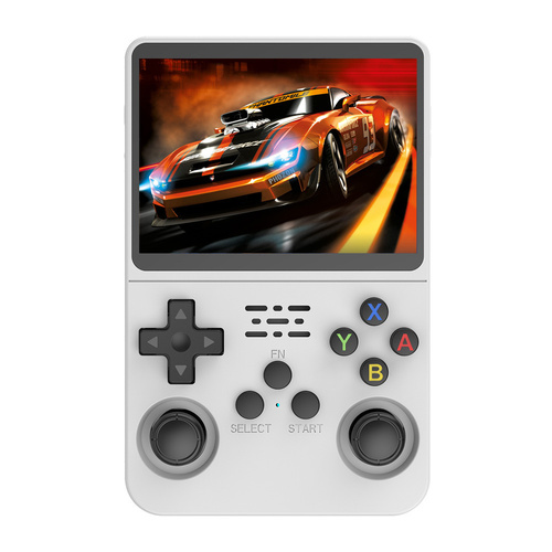 White Retro Portable Gaming Console with 128GB, 2 Memory Card - 3D Games, HD Display, and Dual Joysticks - Main Image