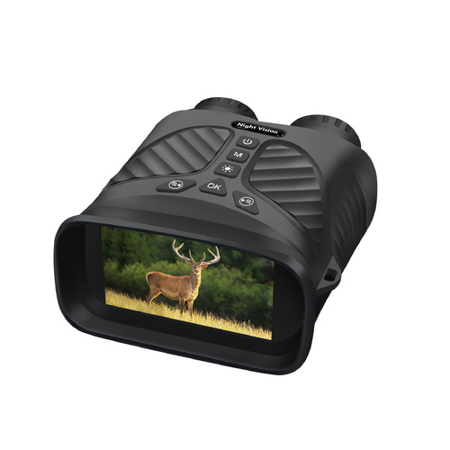 Black Digital Night Vision Binoculars - 3.0'' IPS Screen, 10X Optical Zoom, 2.5K Video Recording, Infrared for 300m Range - Main Image