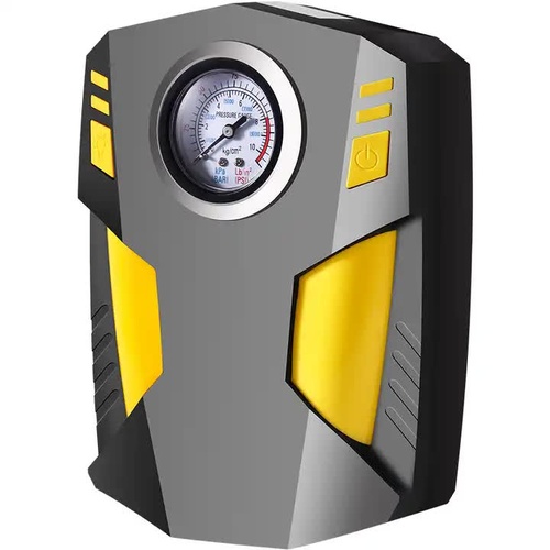 Portable 12V Tire Inflator with LED Light, 120W Air Compressor for Cars, Motorcycles, Bikes, and Inflatables - Main Image