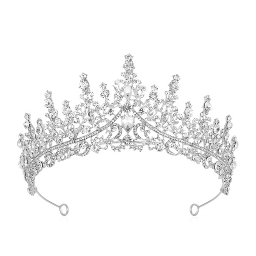 Luxury Full Rhinestone Bridal Tiara - Elegant Alloy Crown Hairband with 3A Grade Crystals  Silver - Main Image