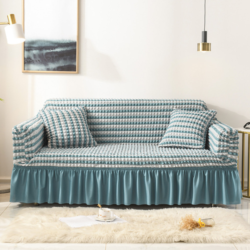 Elastic sofa cover-two-color blue (90-140cm) - Main Image