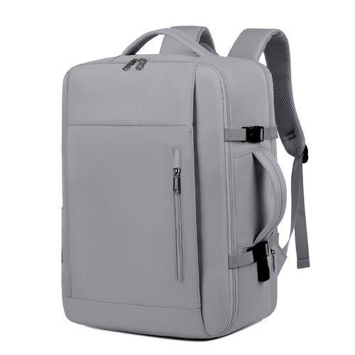 Gray Expandable Backpack with USB Port - Multi-Functional Outdoor, Commuter & Laptop Bag - Main Image